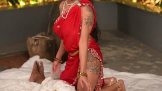 Resmi R Nair in red sari blowjob sex video