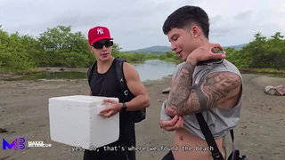 Danner Mendez and Max Betancur threesome on beach sex video